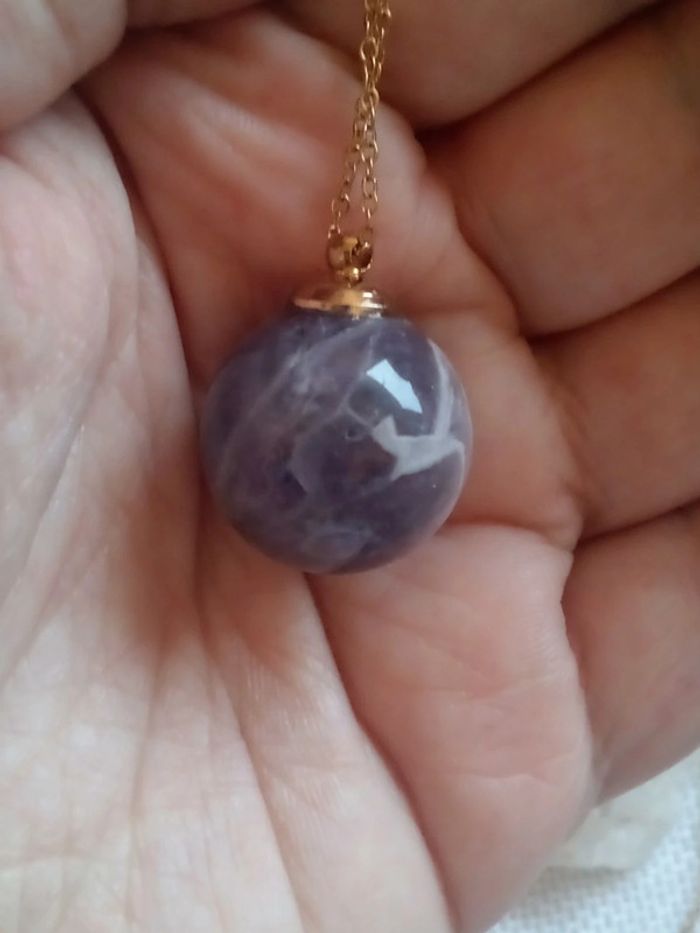 Collier boule d'améthyste naturelle 💜 - photo numéro 7
