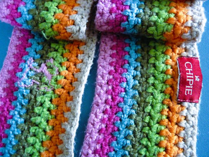 Echarpe bonnet Fille Chipie laine tricot multicolore ensemble accessoire mode TBE - photo numéro 6