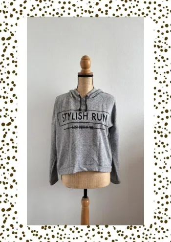 Sweat à capuche gris Gémo