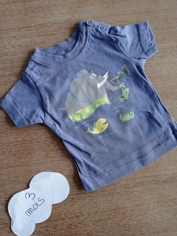 Tee shirt éléphant 3 mois
