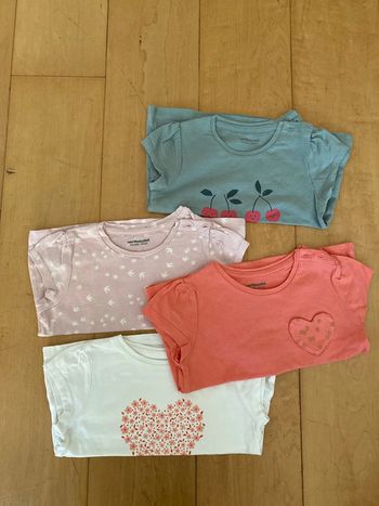 Lot de 4 tee shirts manches courtes - 12 mois