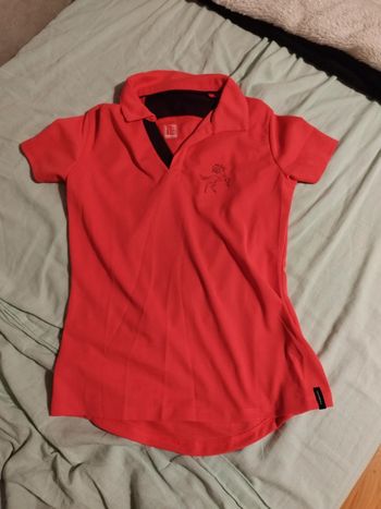 T-shirt d'équitation rouge fouganza
