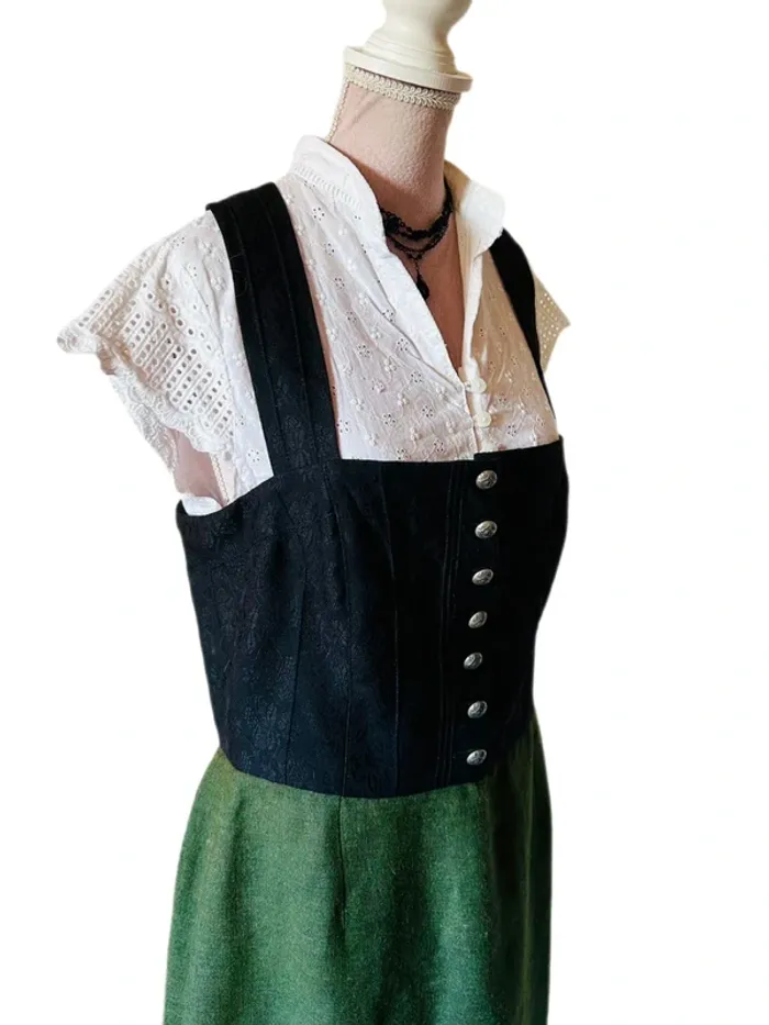 🌿Robe vintage en lin et laine autrichienne T.40 Tramontana Oktoberfest cottagecore linen wool dress🌿 - photo numéro 7