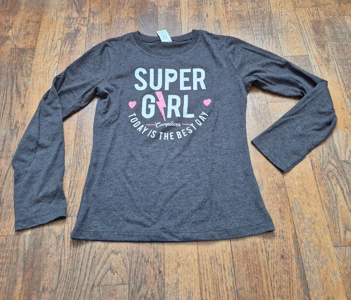 Tshirt manches longues fille complices gris imprimé taille 10ans