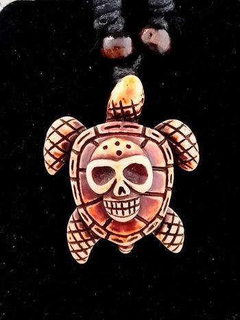 Collier corde réglable, pendentif tortue