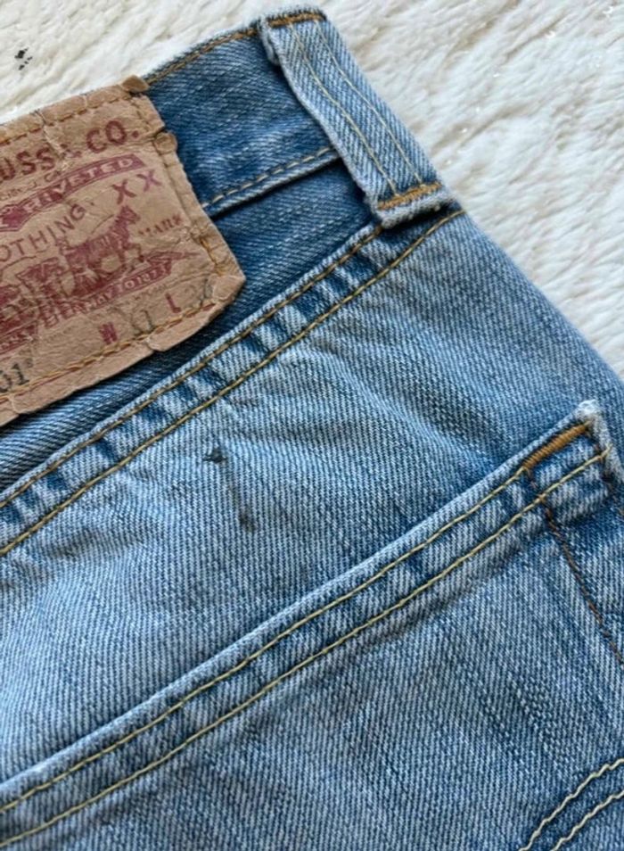 Jean Lévis 501 homme coupe droite straight leg bleu effet délavé taille W30 M/40 L/34 Y2K - photo numéro 19