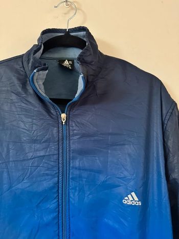 Veste Adidas bleue vintage coupe-vent – Taille XXL