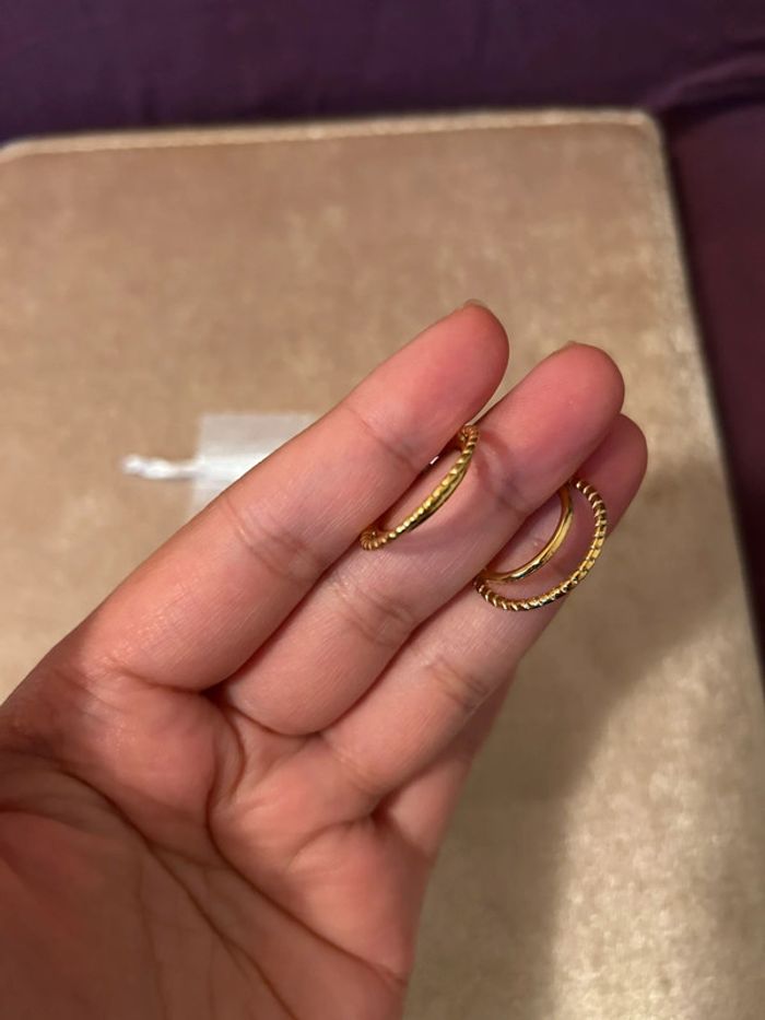 Boucles d’oreilles dorée en acier inoxydable - photo numéro 8