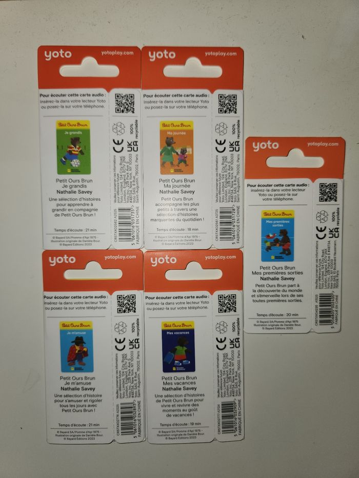 lot de cartes yoto petit ours brun - photo numéro 2