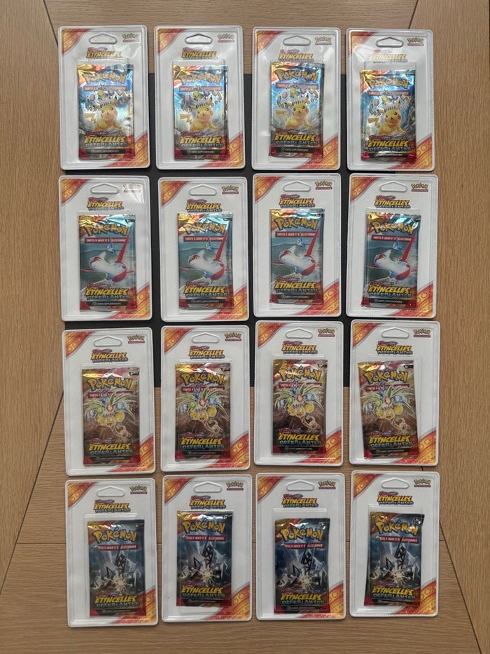 Pokémon Blister Lot 4 Artset Étincelles Déferlantes Écarlate et Violet EV08 Neuf Français