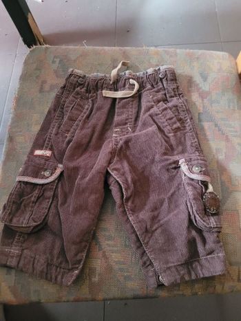 Pantalon velours taille élastique sergent major 6 mois