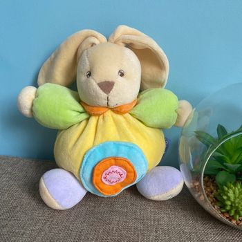 Doudou lapin kaloo boule jaune 18 cms