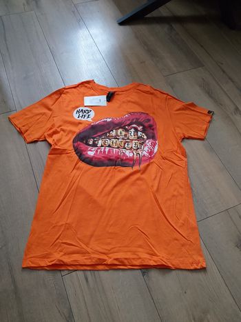 T-shirt orange pour homme manches courtes XL plus Eighteen