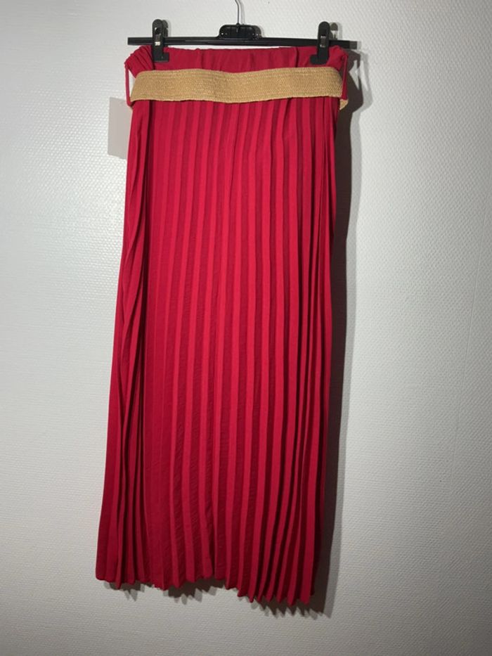 Jupe longue plissée femme taille unique (36-42)- just me- neuve avec étiquette - photo numéro 3