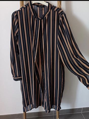 Longue chemise rayée transparente