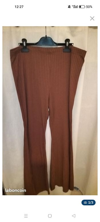 Pantalon large marron shein
