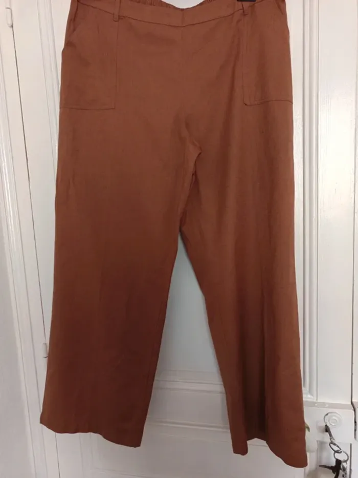 Pantalon jambes larges lin t.44/46
