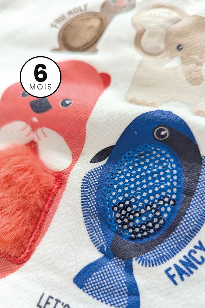 Pull / Sweat sensoriel en molleton NEUF Obaïbi 6 mois - photo numéro 4