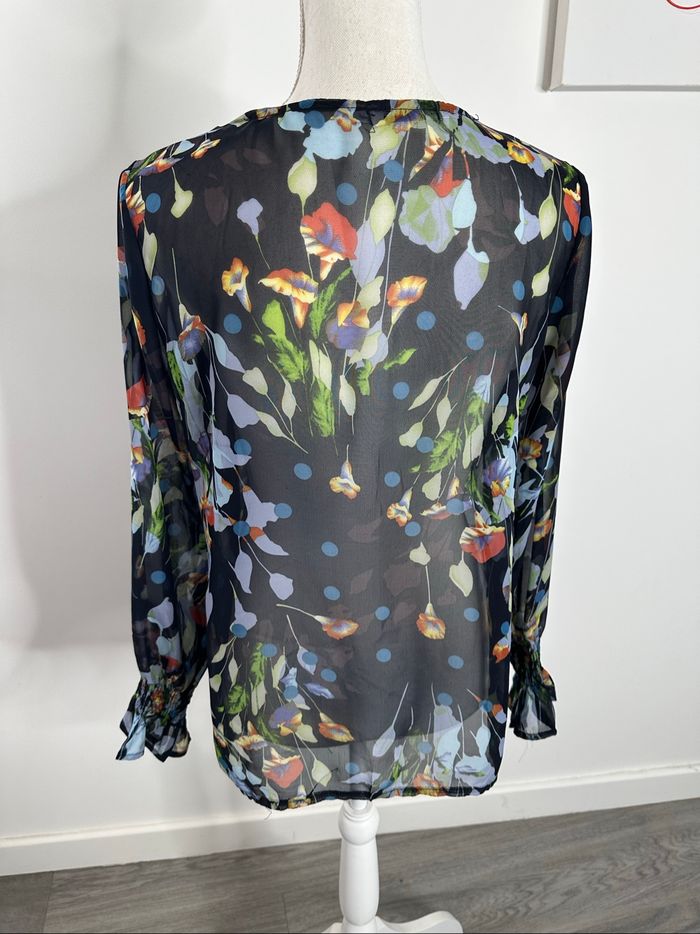 Chemisier à fleurs multicolore transparent Jubylee T36/38 S/M - photo numéro 6