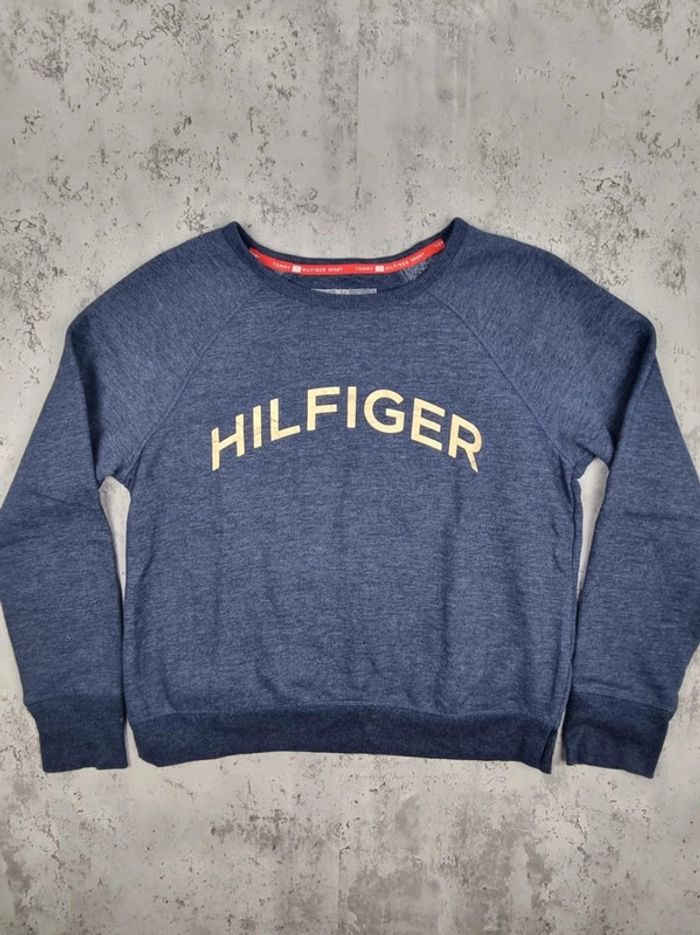 Sweat Tommy Hilfiger bleu chiné – Taille M Femmes (mesures en photos) - photo numéro 3
