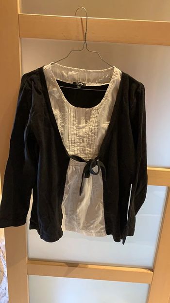 Haut manche longue noir et blanc Zamba taille 4