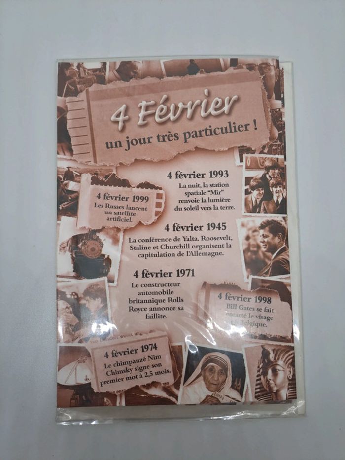 Carte postale avec son enveloppe.
11,5x17cm.
NEUVE.
4 février