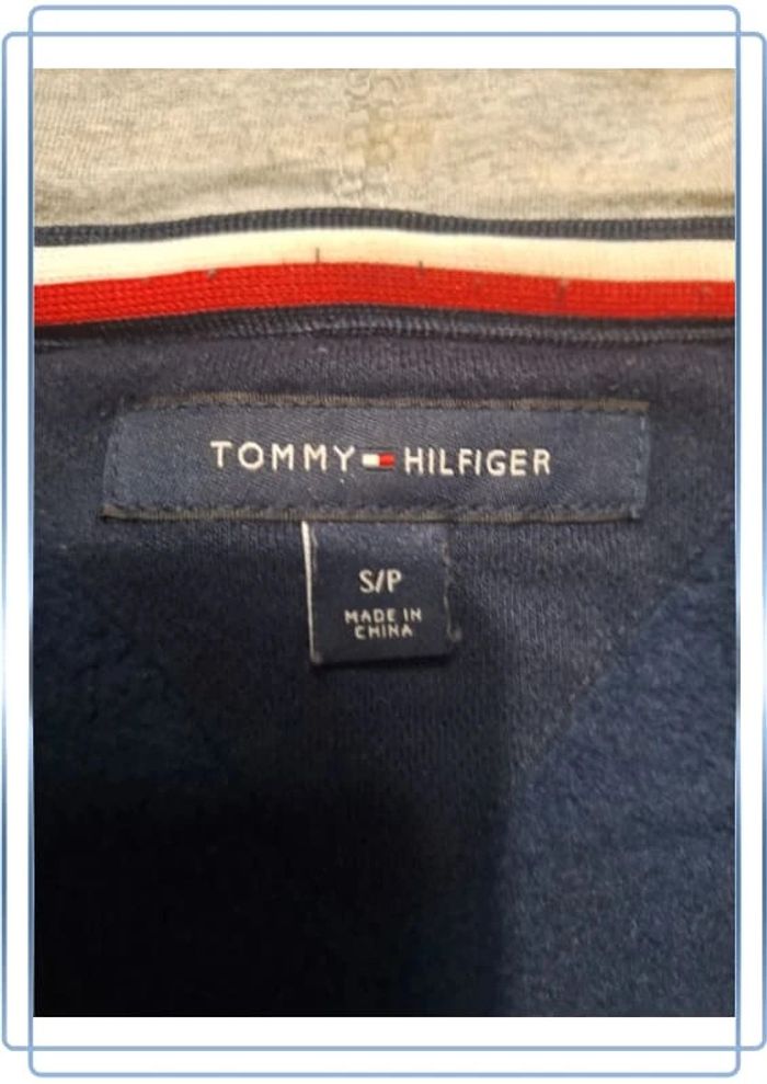Sweat à capuche / hoodie full zip tommy Hilfiger - taille S - homme bleu brodé (326) - photo numéro 11