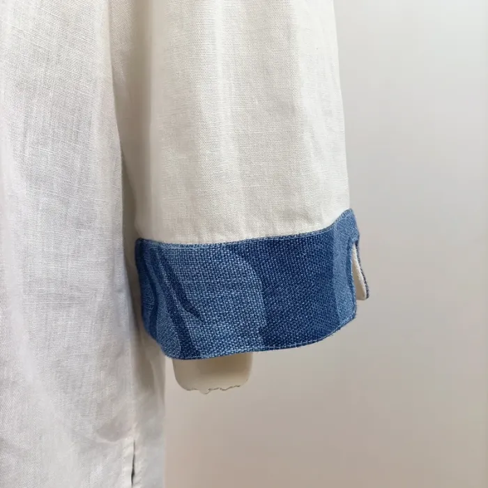 Chemise blanche oversize à détails jean - Pièce unique faite main Gerry Weber A640 - photo numéro 6