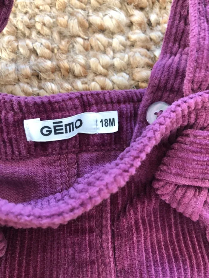 Robe salopette en velours violet foncé - photo numéro 3