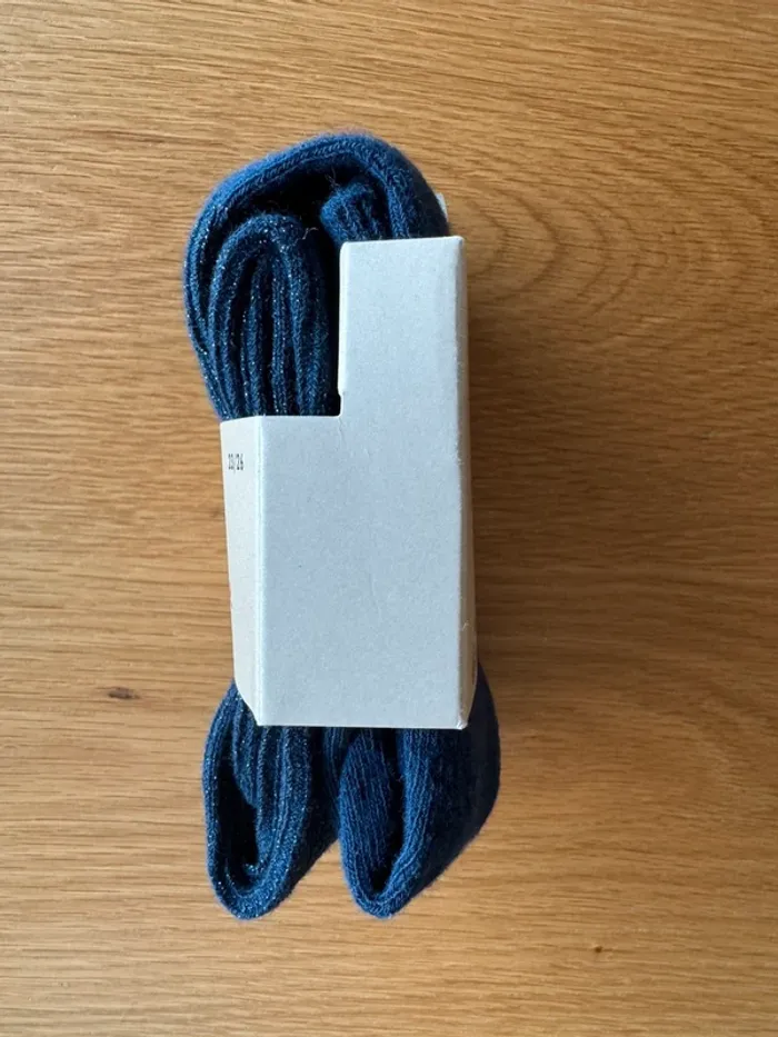 Collant bleu marine côtelé et irisé NEUF - Taille 3 Ans - photo numéro 4