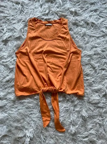 Débardeur noué orange Zara 36