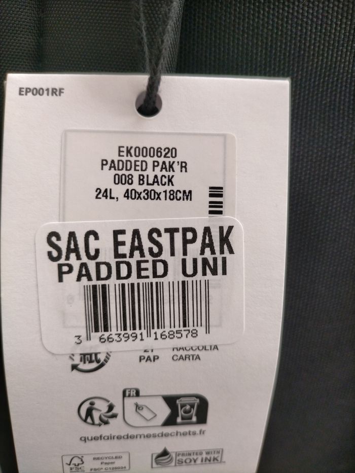 Sac à dos Eastpak noir 24L - photo numéro 6