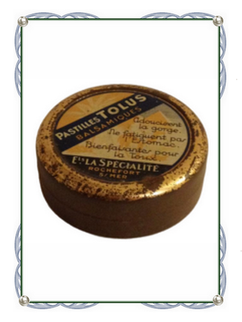 Boite publicitaire Pastilles Tolus Balsamiques en métal pour collectionneur