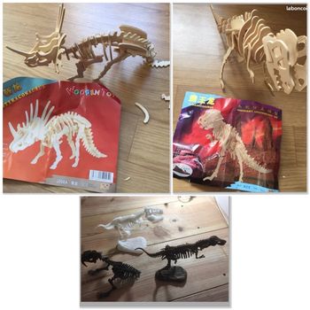 4 puzzles 3D dinosaures