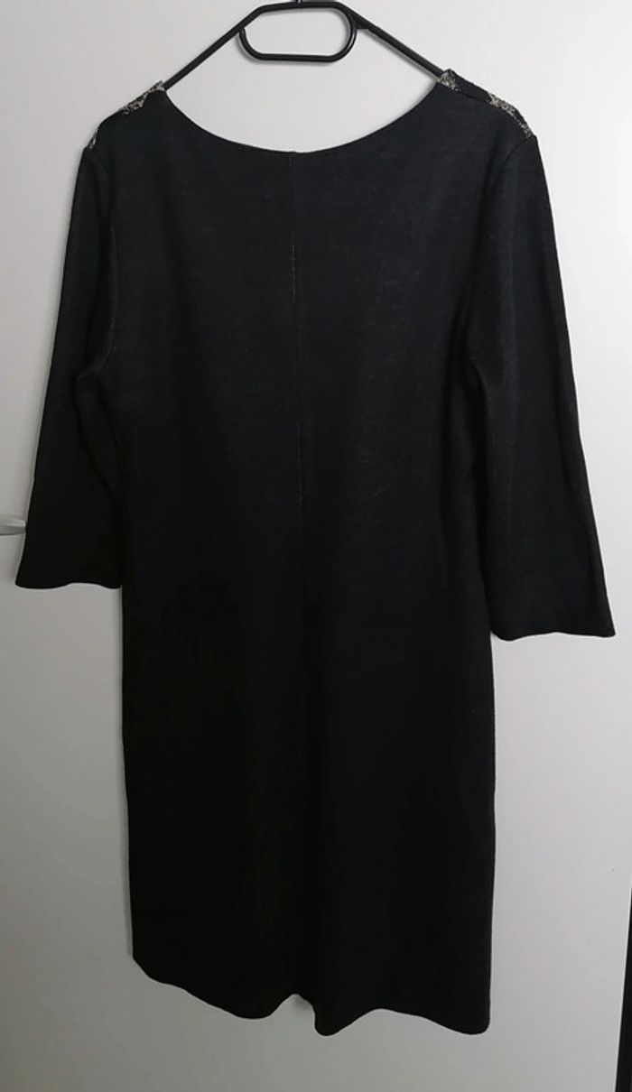 Robe d'hiver motif géométrique noir beige tendance Taille M La Fée Maraboutée - photo numéro 8