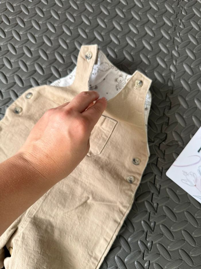 Salopette beige jambe longue 6 mois - photo numéro 3