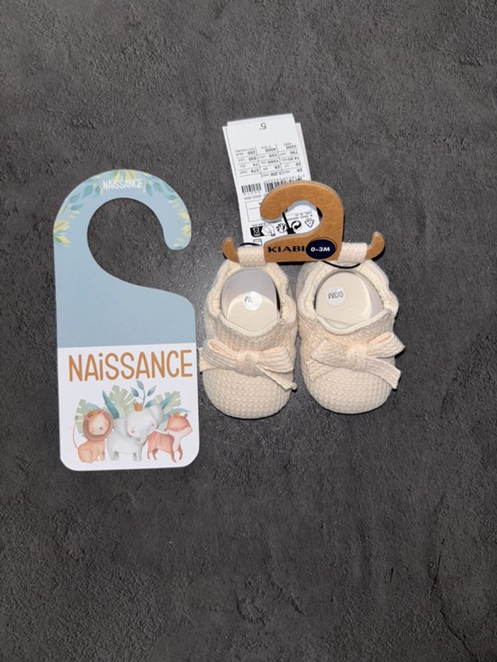Chaussure beige noeud Kiabi / Naissance/ Neuf avec étiquette