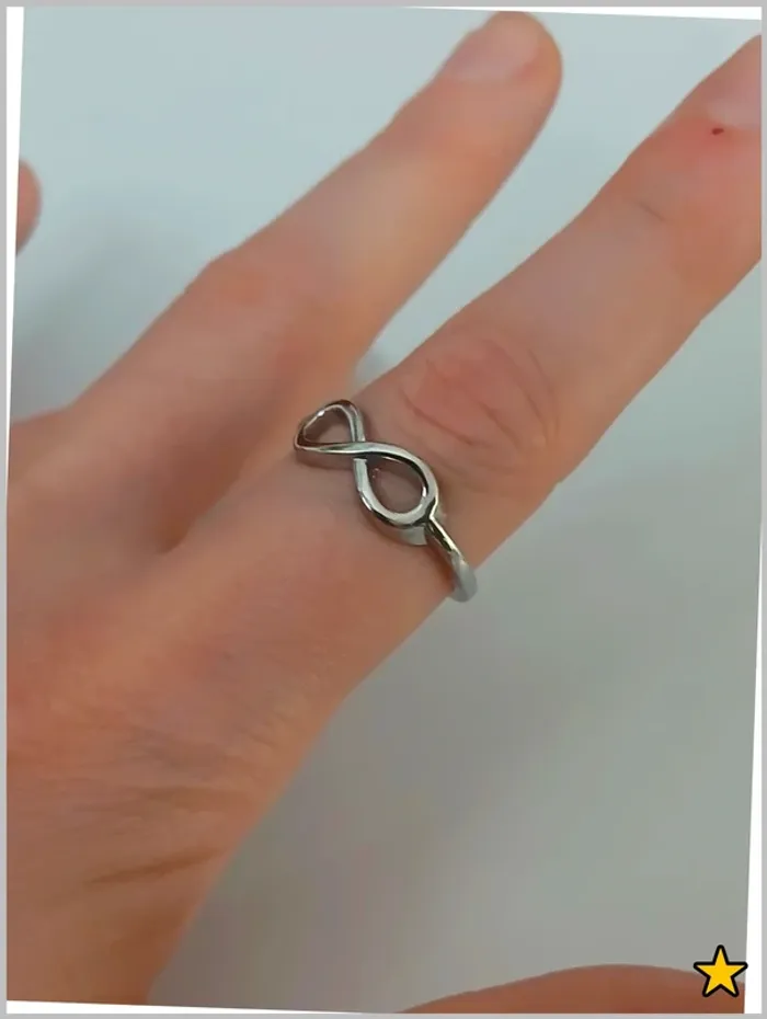 Bague argentée symbole infini, en acier inoxydable - photo numéro 2