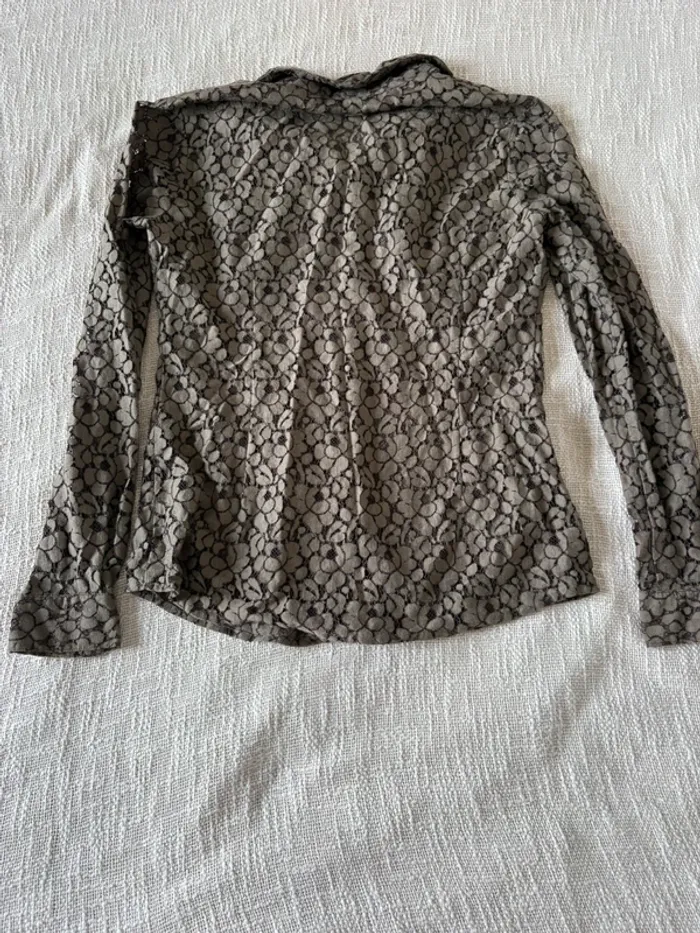 Chemise, dentelle, IKKS kaki taille 38 - photo numéro 4
