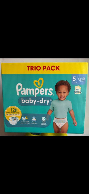 117 couches Pampers baby dry taille 5
