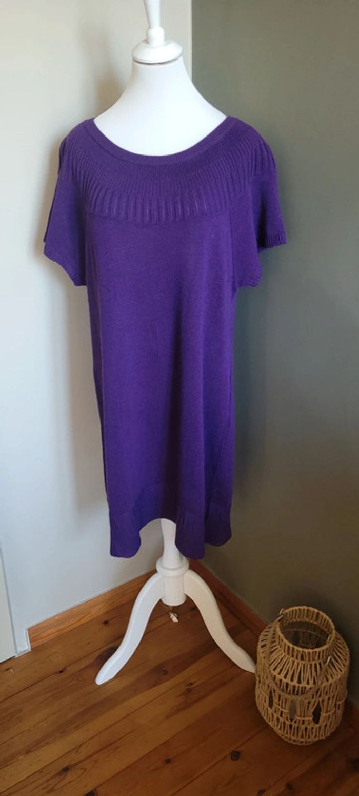 Robe pull manches courtes Purple Taille L Yessica - photo numéro 2