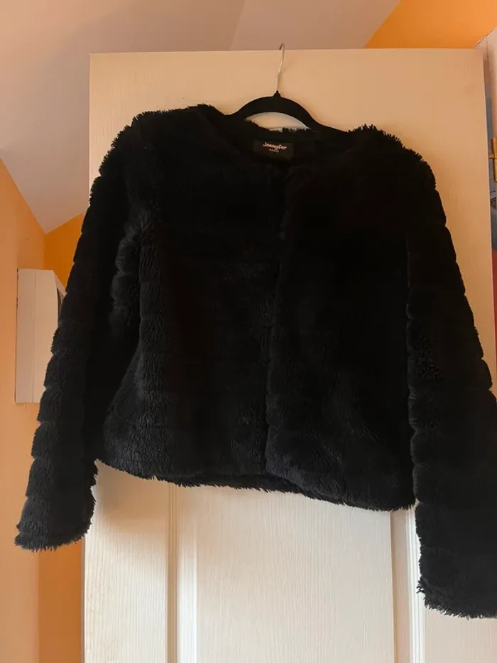 veste manteaux en fausse fourrure duveteuse noir femme 38 (M) - photo numéro 2