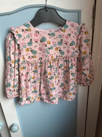 Tunique rose à fleurs, primark, 12-18 mois