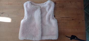 Gilet Okaidi fourrure rose pâle