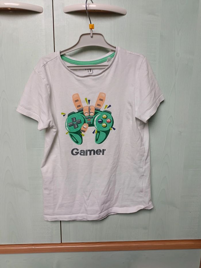 T-shirt blanc gamer