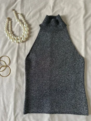 Débardeur gris argenté, H&M taille S