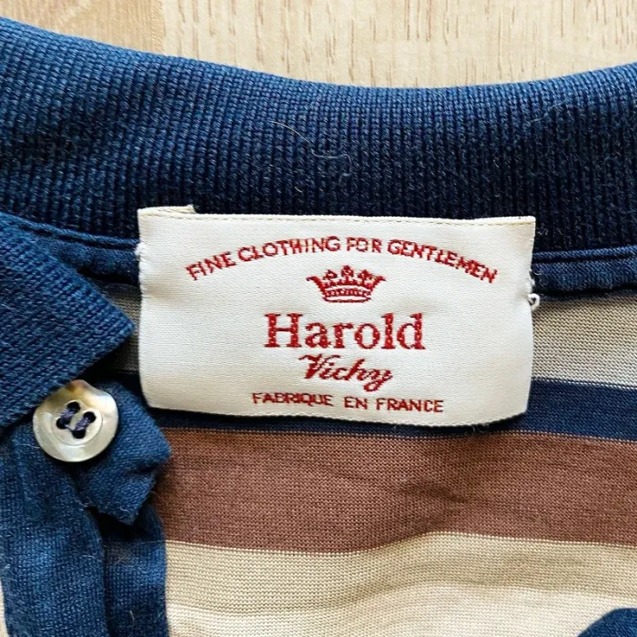 Harold Vichy Filo Scorzia Polo à rayures Homme Exclusif vintage Collection Luxe (Taille L) - photo numéro 2