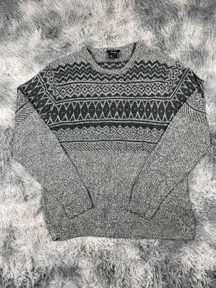 Pull D’hiver Vintage 90s Regular Fit L/L Homme Gris - photo numéro 4