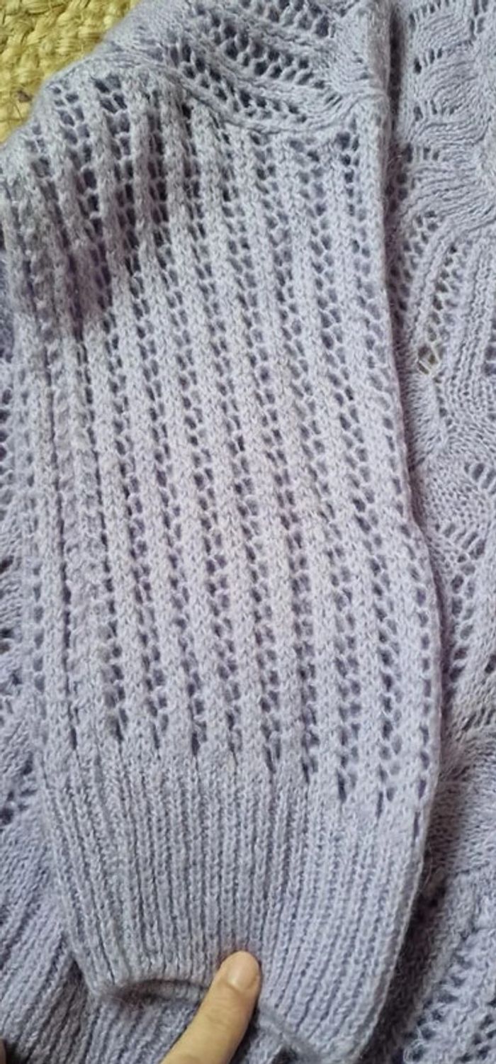 Pull maille col V lila "Bobbie & bob" made in Italy taille L ou 40 - photo numéro 6