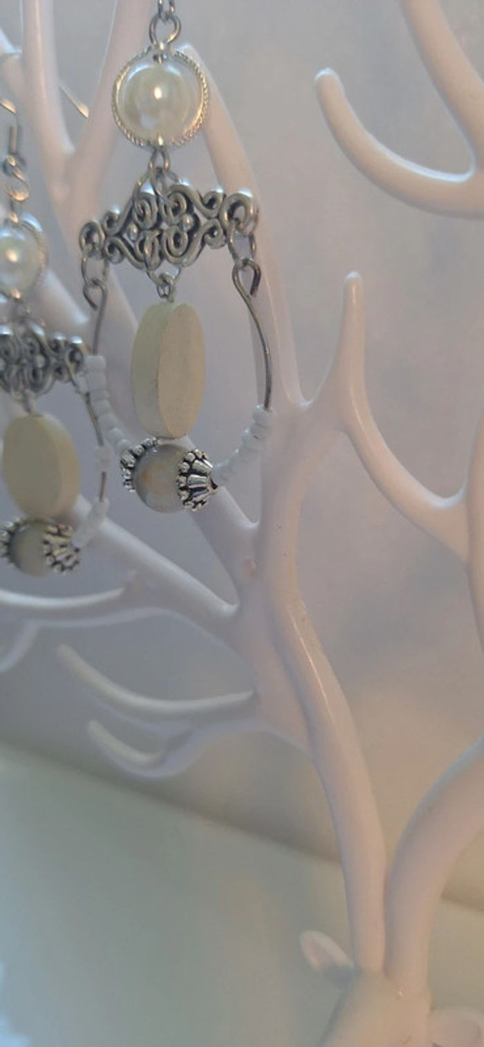 Boucles d’oreilles fait main pendantes bohèmes - photo numéro 3